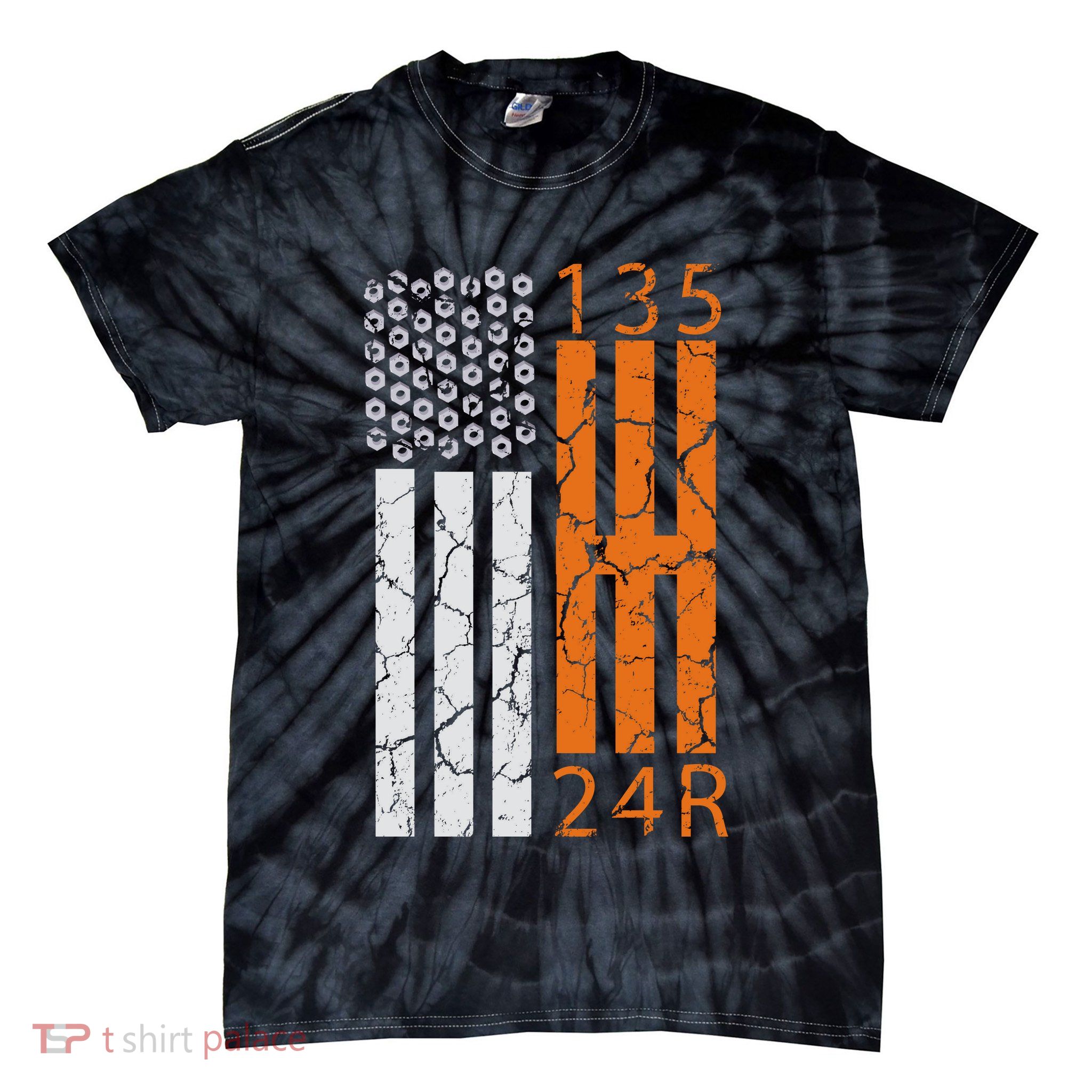 Auto Racing Mechanic Manual USA Flag Tie-Dye T-Shirt