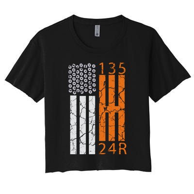 Auto Racing Mechanic Manual USA Flag Crop Top