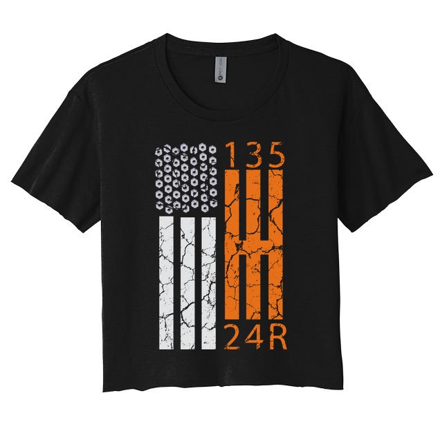 Auto Racing Mechanic Manual USA Flag Crop Top