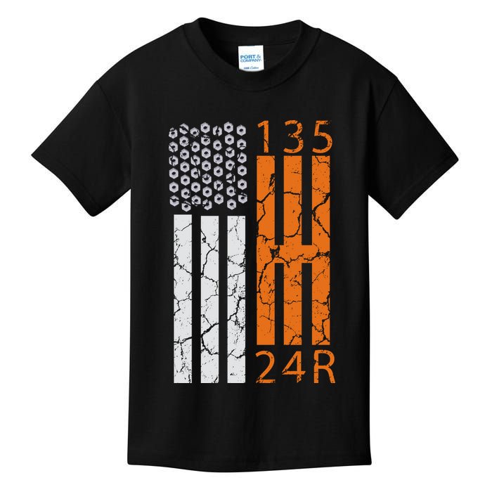Auto Racing Mechanic Manual USA Flag Kids T-Shirt