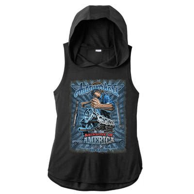 Autoworkers - Backbone of America Ladies PosiCharge Tri-Blend Wicking Draft Hoodie Tank