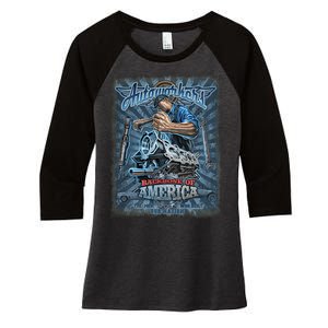 Autoworkers - Backbone of America Women's Tri-Blend 3/4-Sleeve Raglan Shirt