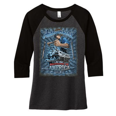 Autoworkers - Backbone of America Women's Tri-Blend 3/4-Sleeve Raglan Shirt