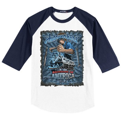 Autoworkers - Backbone of America Baseball Sleeve Shirt