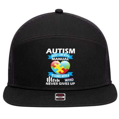Autsim Doesn't Come With A Manual 7 Panel Mesh Trucker Snapback Hat