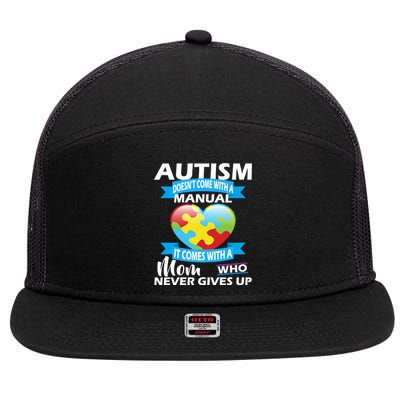 Autsim Doesn't Come With A Manual 7 Panel Mesh Trucker Snapback Hat