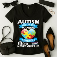 Autsim Doesn't Come With A Manual Women's V-Neck T-Shirt