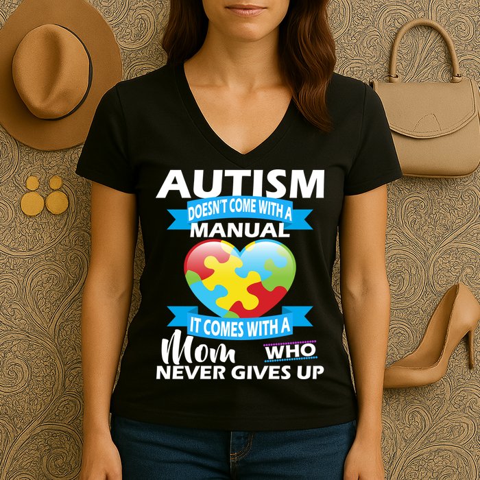 Autsim Doesn't Come With A Manual Women's V-Neck T-Shirt
