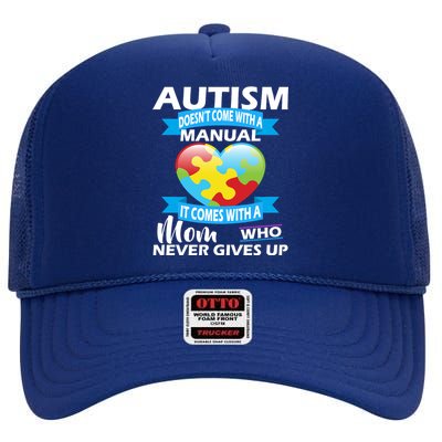 Autsim Doesn't Come With A Manual High Crown Mesh Back Trucker Hat