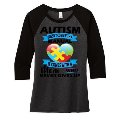 Autsim Doesn't Come With A Manual Women's Tri-Blend 3/4-Sleeve Raglan Shirt