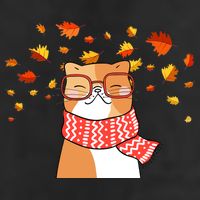 Autumn Cat Fall Season Garment-Dyed Heavyweight T-Shirt