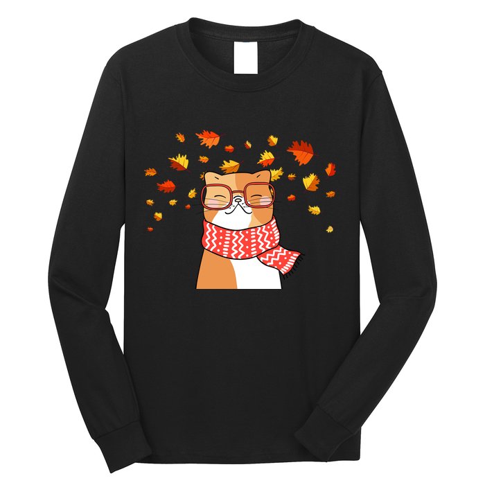 Autumn Cat Fall Season Long Sleeve Shirt