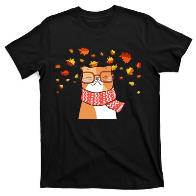 Autumn Cat Fall Season T-Shirt