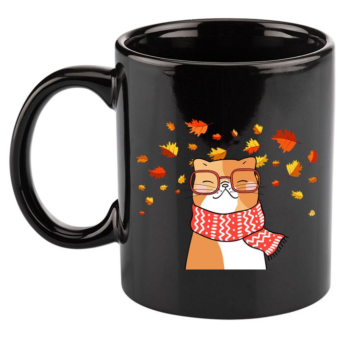 Autumn Cat Fall Season 11oz C Handle Ceramic Mug