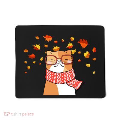 Autumn Cat Fall Season Mousepad