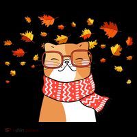 Autumn Cat Fall Season Baby Bodysuit