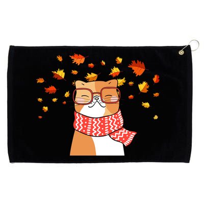 Autumn Cat Fall Season Grommeted Golf Towel