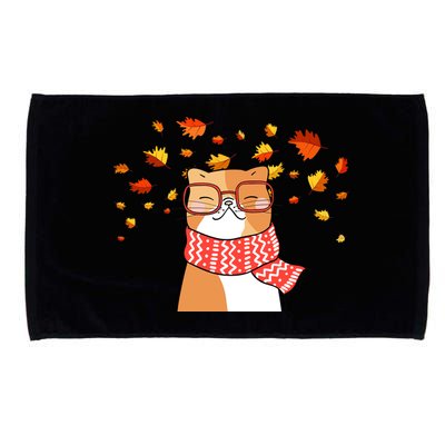 Autumn Cat Fall Season Microfiber Hand Towel