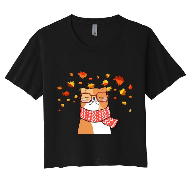 Autumn Cat Fall Season Crop Top