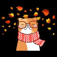 Autumn Cat Fall Season Wool Snapback Cap