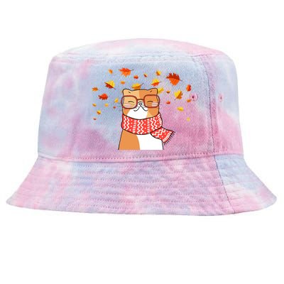 Autumn Cat Fall Season Tie-Dyed Bucket Hat