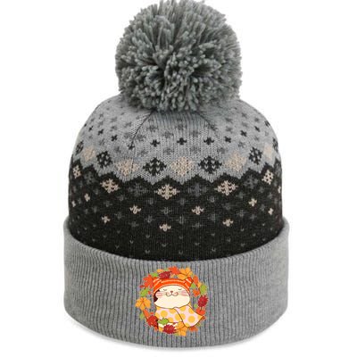 Autumn Cat Wreath The Baniff Cuffed Pom Beanie