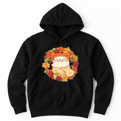 Autumn Cat Wreath Hoodie