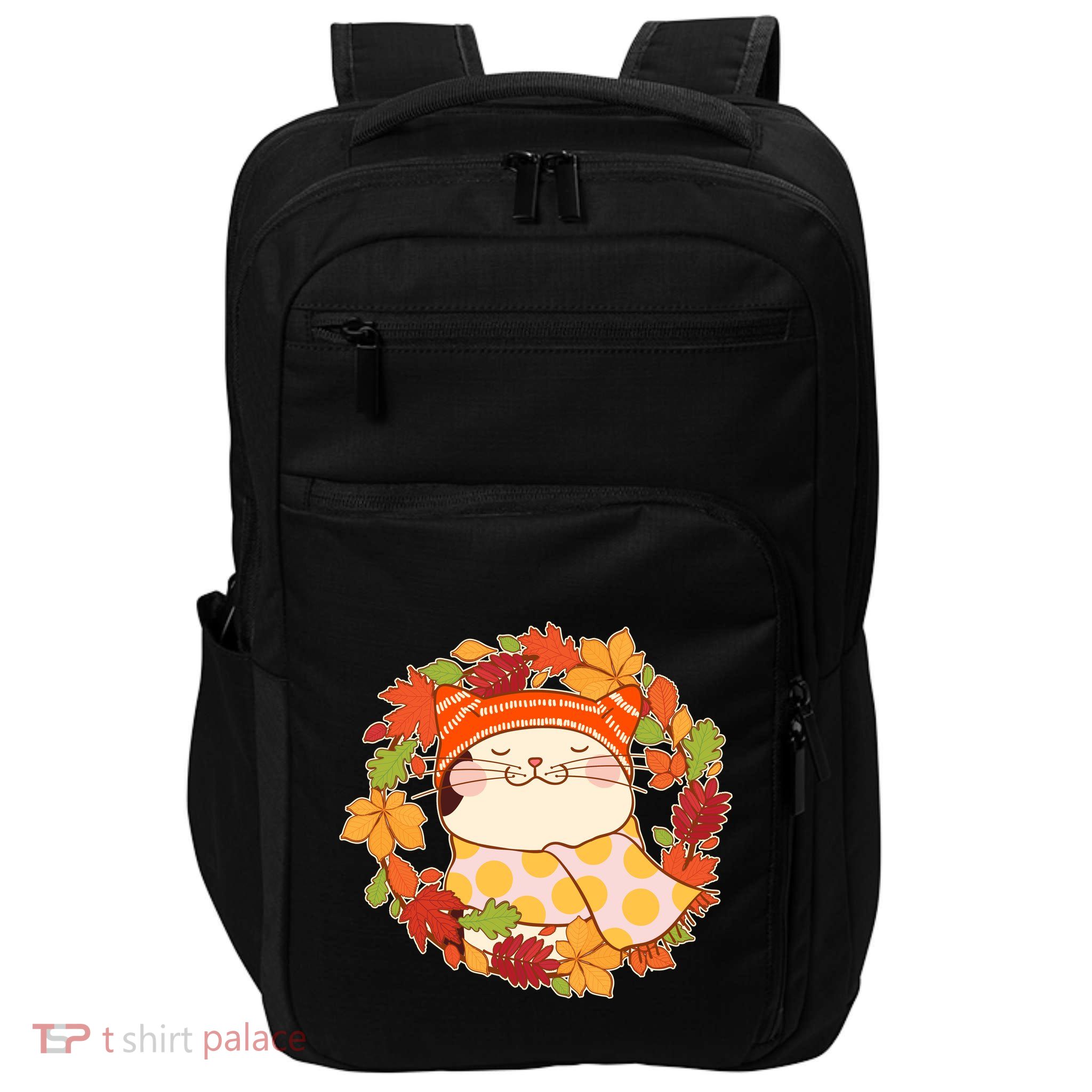 Autumn Cat Wreath Impact Tech Backpack