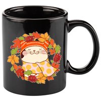 Autumn Cat Wreath 11oz C Handle Ceramic Mug