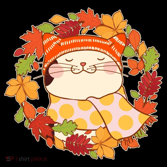Autumn Cat Wreath Bag