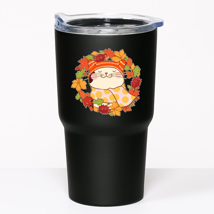 Autumn Cat Wreath Tumbler