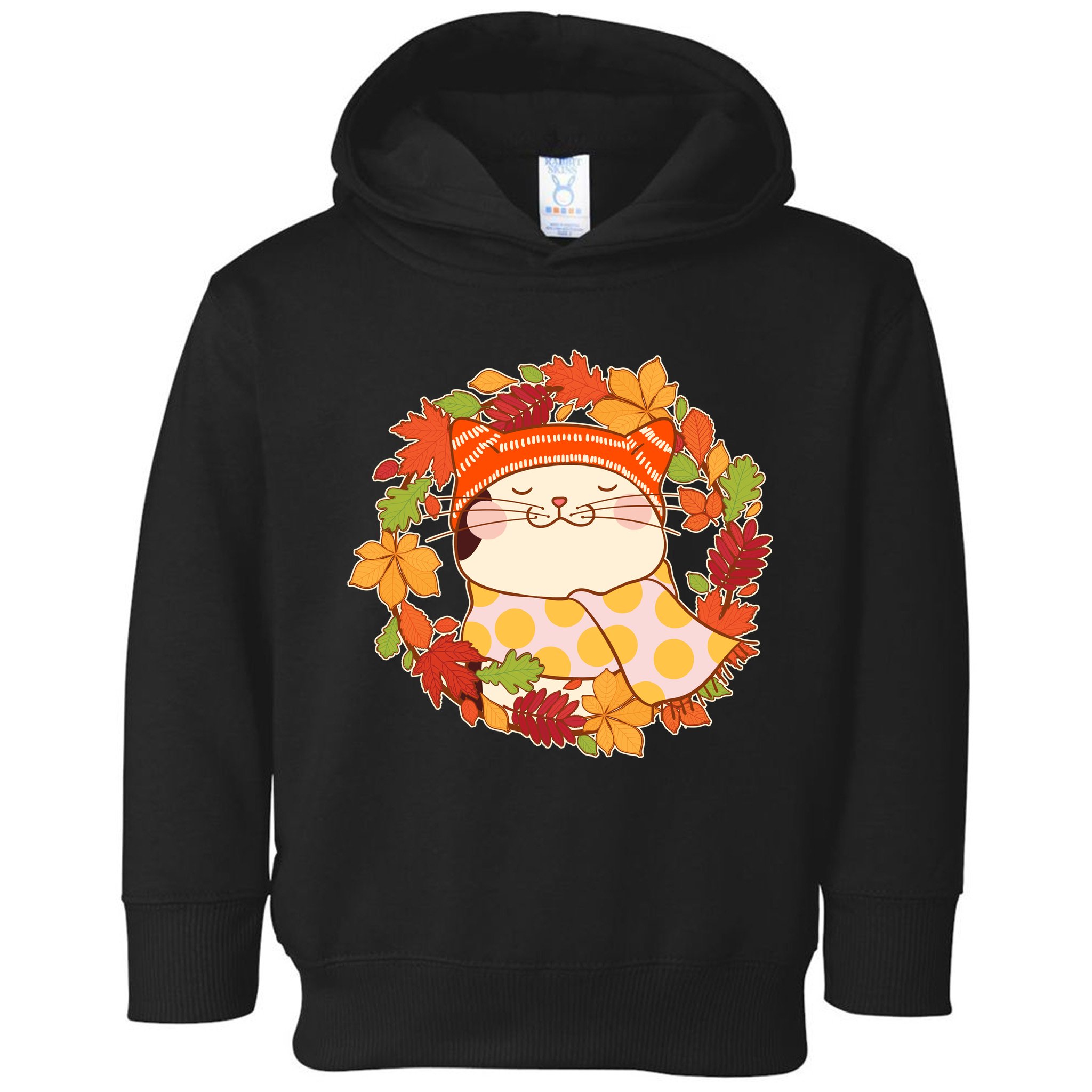 Autumn Cat Wreath Toddler Hoodie