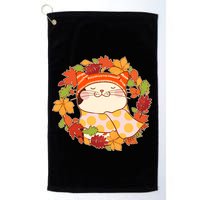 Autumn Cat Wreath Golf Towel