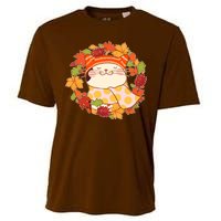 Autumn Cat Wreath Cooling Performance Crew T-Shirt