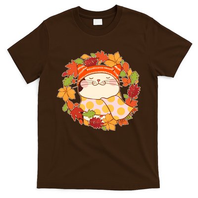 Autumn Cat Wreath T-Shirt