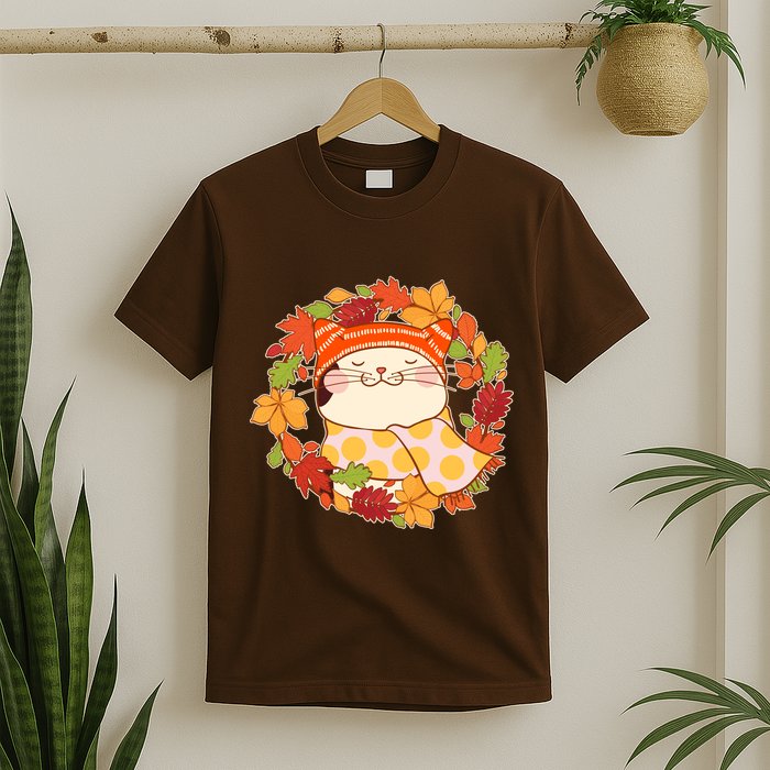 Autumn Cat Wreath T-Shirt