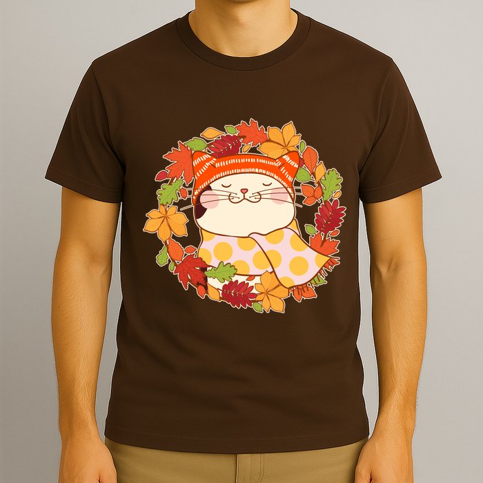 Autumn Cat Wreath T-Shirt