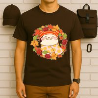 Autumn Cat Wreath T-Shirt