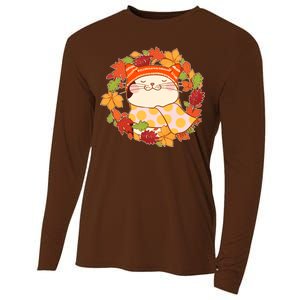 Autumn Cat Wreath Cooling Performance Long Sleeve Crew