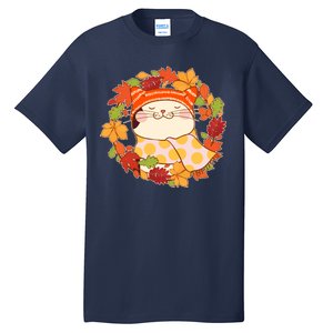 Autumn Cat Wreath Tall T-Shirt