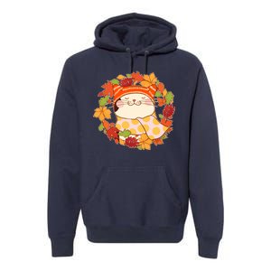 Autumn Cat Wreath Premium Hoodie