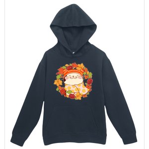 Autumn Cat Wreath Urban Pullover Hoodie