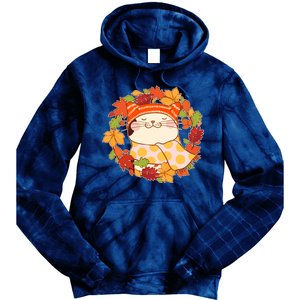 Autumn Cat Wreath Tie Dye Hoodie