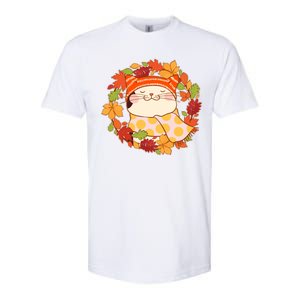 Autumn Cat Wreath Softstyle CVC T-Shirt