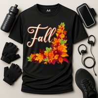 Autumn Fall Leaves Corner Design Performance Shirt