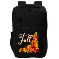 Autumn Fall Leaves Corner Design Impact Tech Backpack