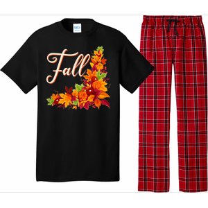 Autumn Fall Leaves Corner Design Pajama Set