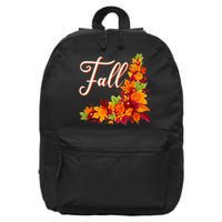 Autumn Fall Leaves Corner Design 16 in Basic Backpack