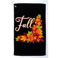 Autumn Fall Leaves Corner Design Golf Towel