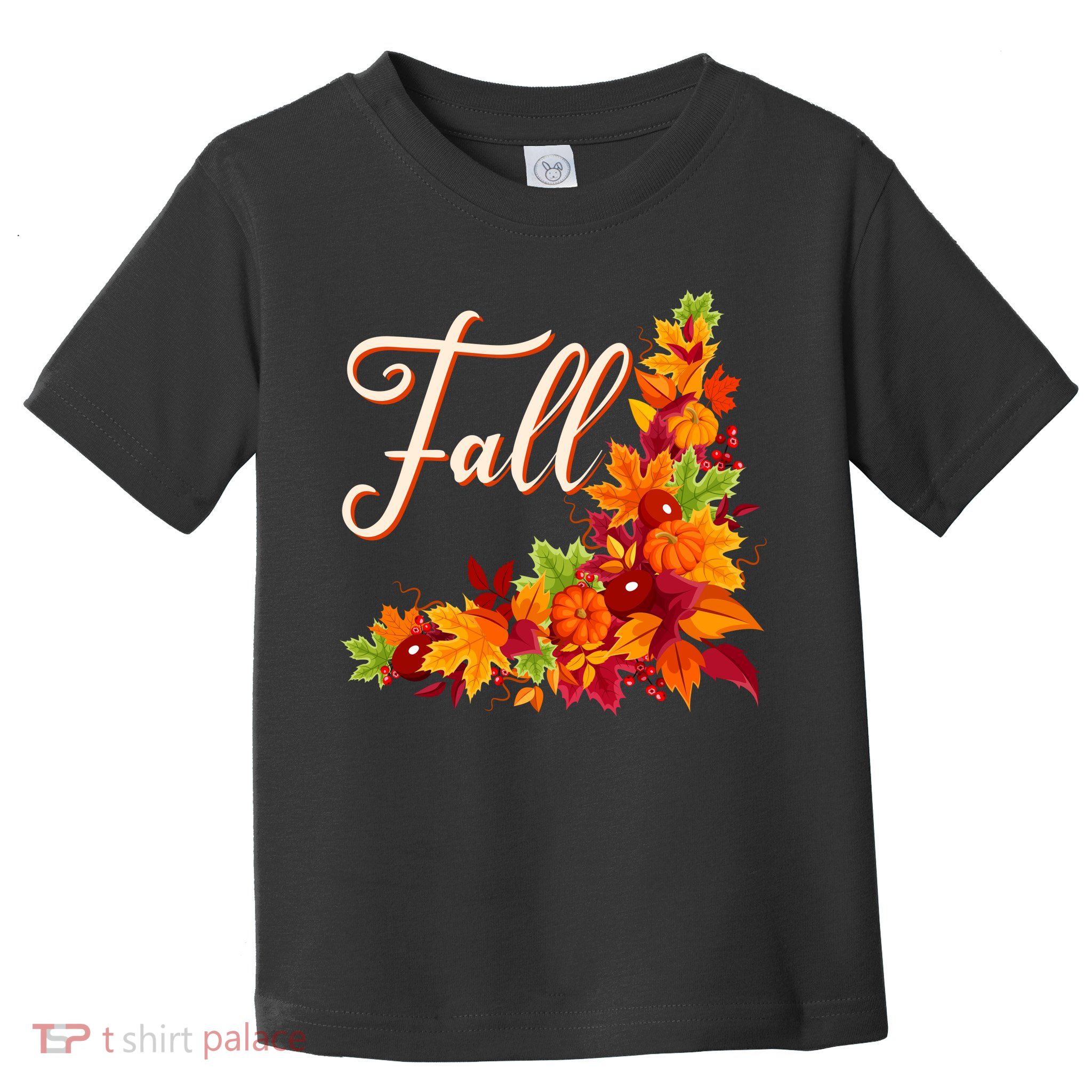Autumn Fall Leaves Corner Design Toddler T-Shirt